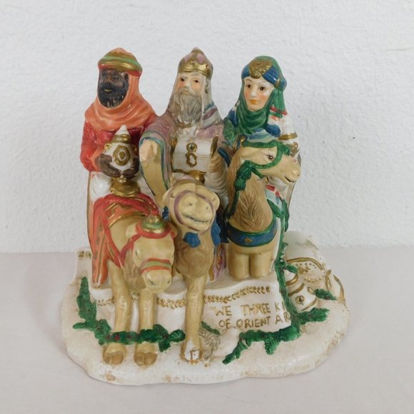 Giny Inc We Three Kings Nativity Figures Vtg 1992 Scenes of Devotion Frost FLAW - Picture 1 of 12